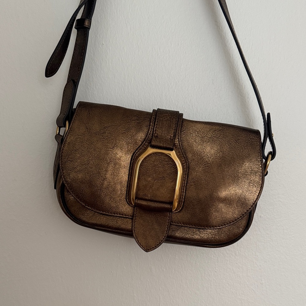 Ralph Lauren Bronze Leather Shoulder Bag